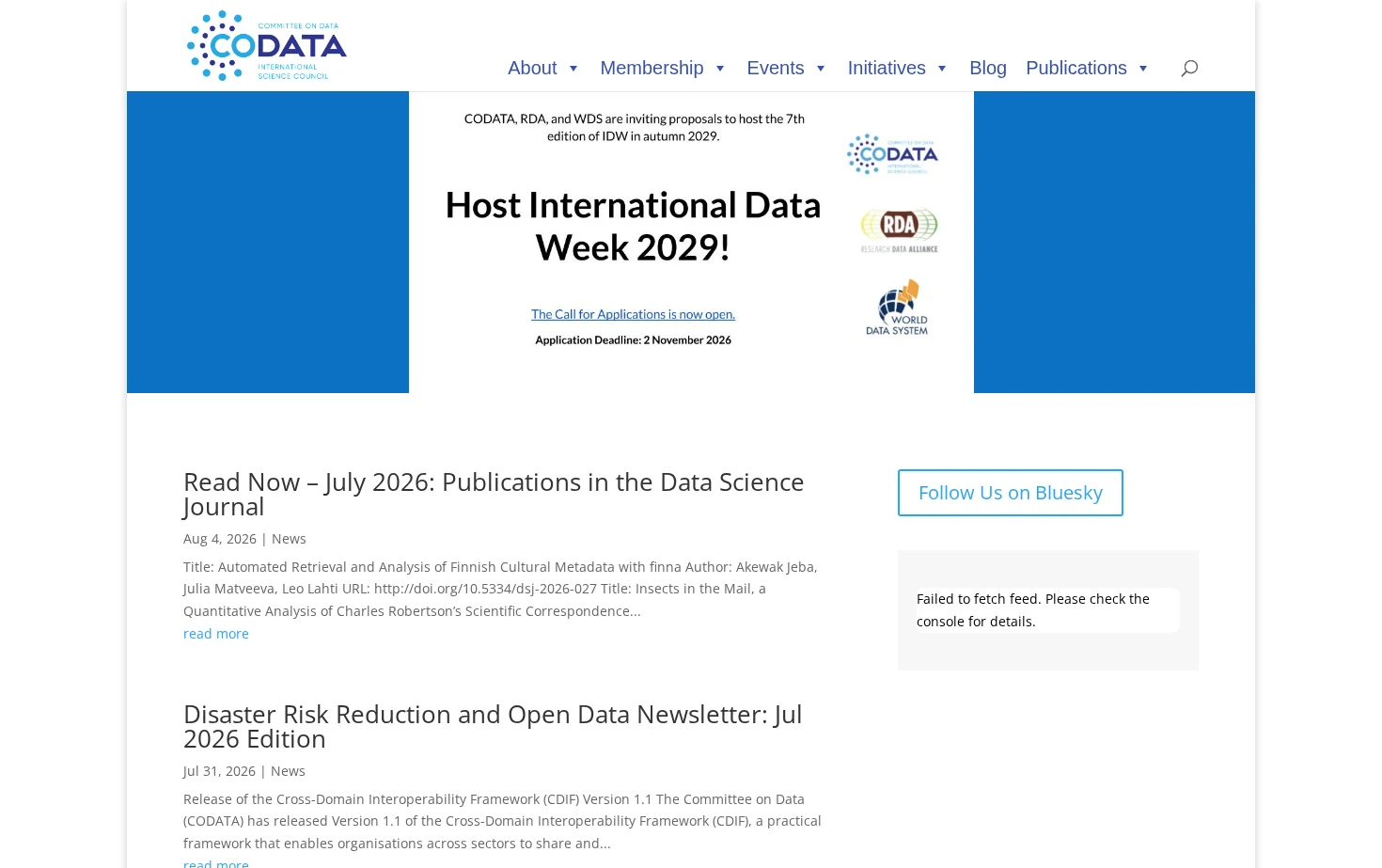 CODATA, Committee on Data of the ISC 页面快照
